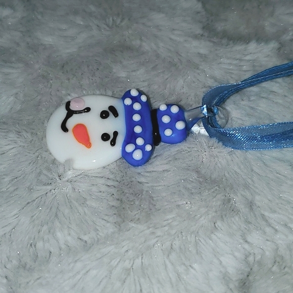 Art Glass Snowman Necklace - Picture 6 of 8